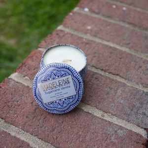 Vanilla scented candle by Madeline Elizabeth